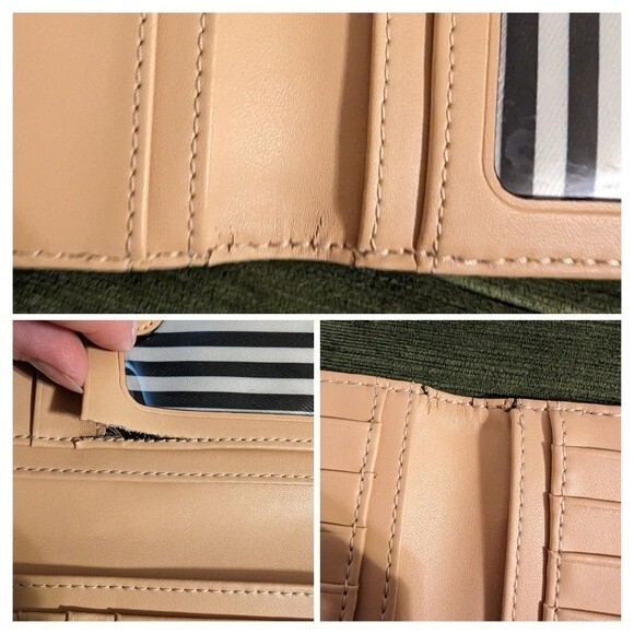 Kate Spade Genuine Black Cream Leather Color Block Bifold Wallet - Picture 9 of 9